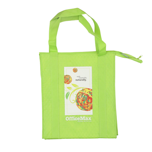 Reusable Insulated Green OfficeMax Tote Bag