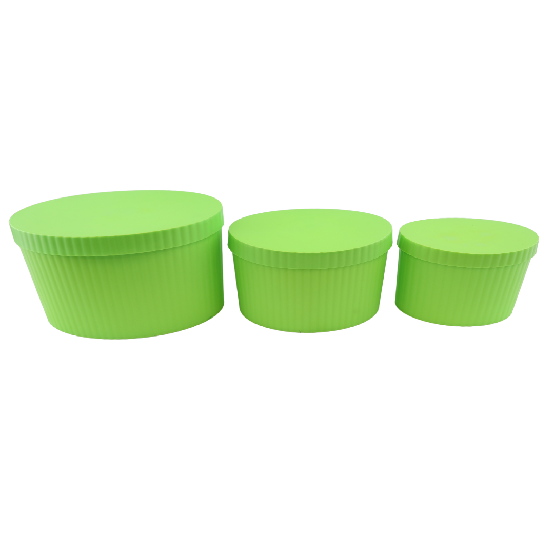 Romanoff Oval Nested Boxes With Lids Green 3 Count