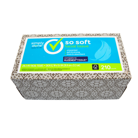 Simply Done So Soft Facial Tissue, 210 Count