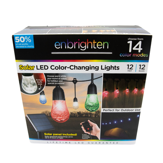 Enbrighten Solar LED Color Changing Lights 12ft