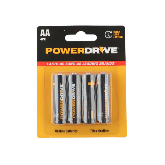 PowerDrive AA Batteries, 4 Count