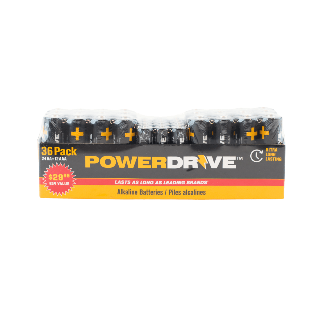 Power Drive 24AA and 12AAA Alkaline Batteries EXPIRES 05.31.2027