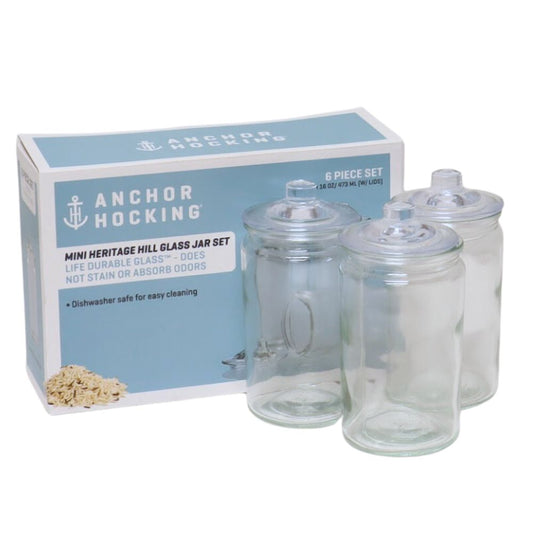 Anchor Hocking Mini Glass Jar 6pc Set