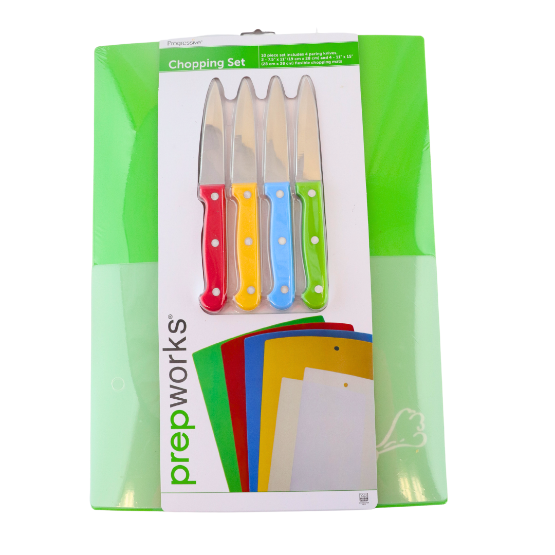 Progressive PrepWorks Chopping Set Knives and Plastic Cutting Boards