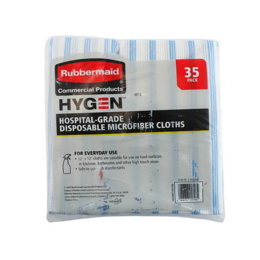 Rubbermaid Hospital Grade Disposable Microfiber Cloths, 35 Count