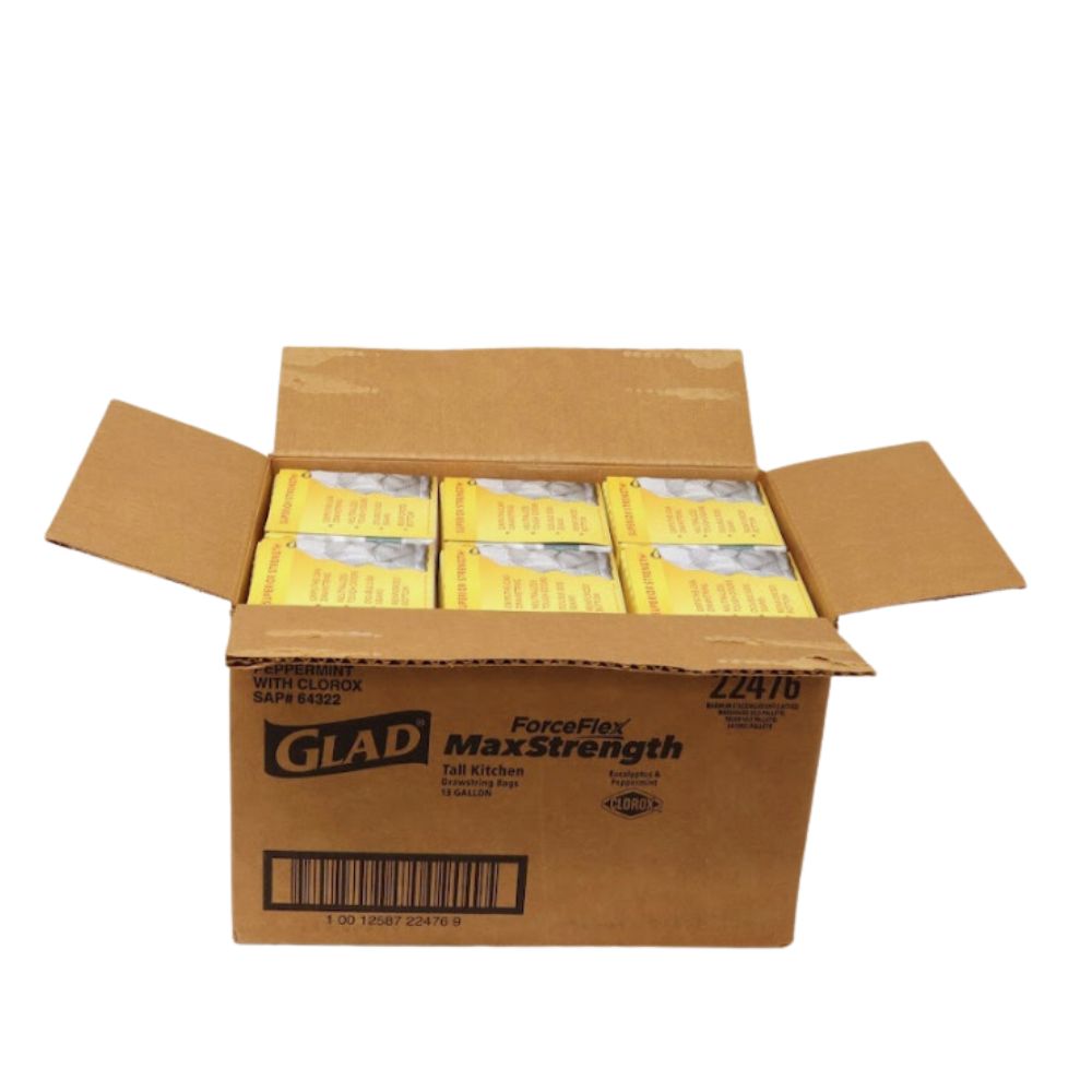 Glad Forceflex Max Strength Eucalyptus Trash Bags 40 Count (SOLD AS CASE) 6/Carton