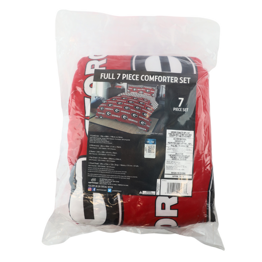 NCAA Georgia Bulldogs Licensed 7 Piece Full Comforter Set