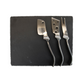 Gela Slate Cheese Board with 3 Piece Knives 8" x 10"