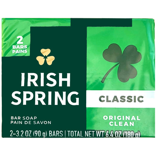 Irish Spring 2pk Bar Soap Classic Original Clean 6.4 oz