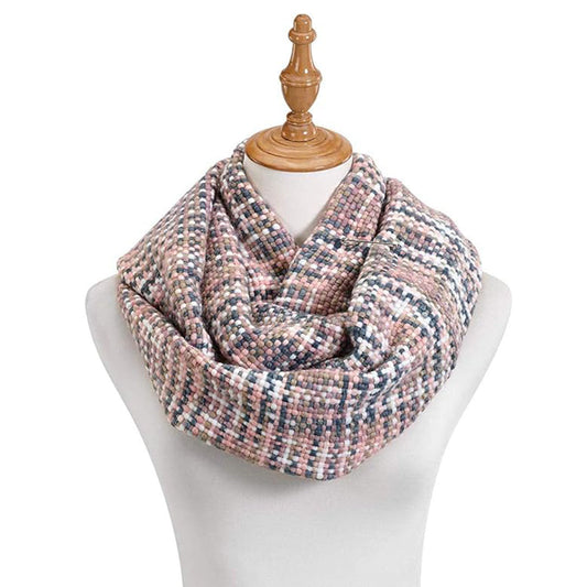 Demdaco Pink Woven Threads Infinity Scarf 16in. x 77in.