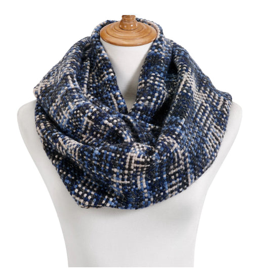 Demdaco Blue Woven Threads Infinity Scarf 16in. x 77in.