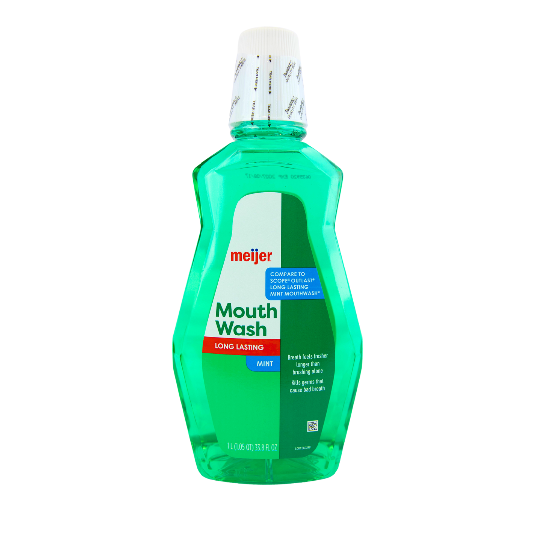 Meijer Mint Mouthwash 33.8oz-BEST BY 08/17/27