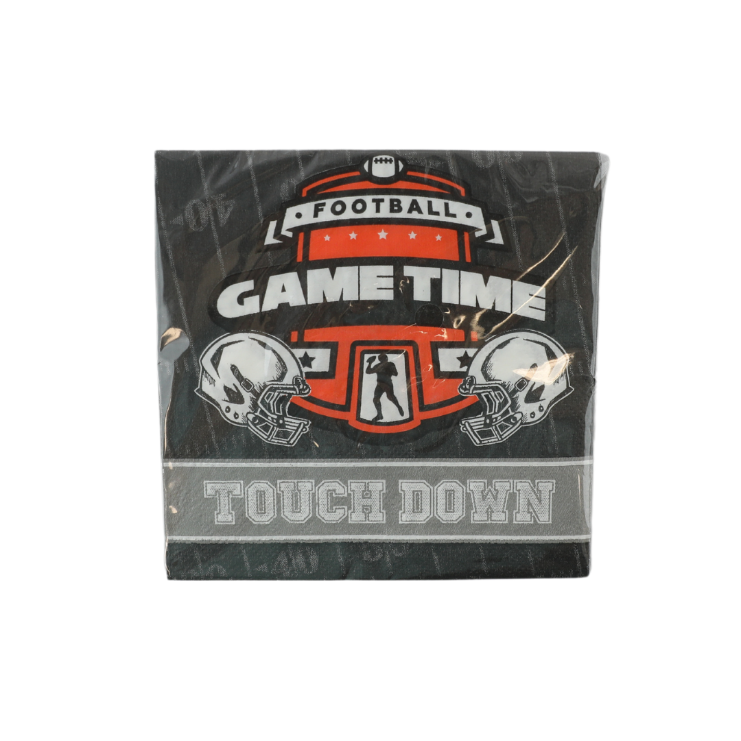 End Zone Football Napkins 13in Game Time, 20 Count