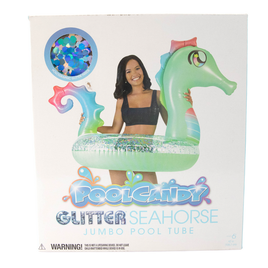 Pool Candy Seahorse Jumbo Glitter Pool Tube 42in