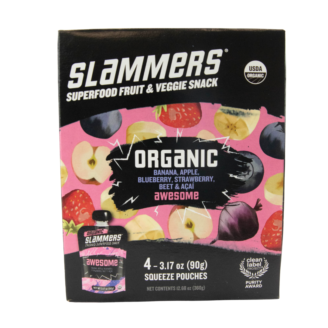 Slammers Squeeze Fruit Pouch Assortment 3.5oz-BEST BY IN DESCRIPTION