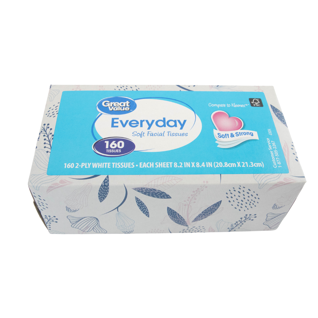 Great Value Everyday Facial Tissue 100 Count