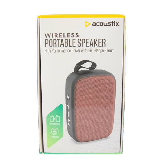 Acoustix Wireless Portable Speaker 6" x 4"