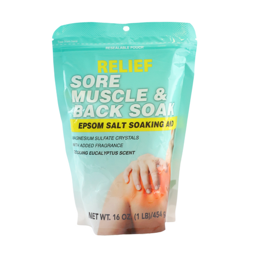 Relief Sore Muscle and Back Eucalyptus Epsom Salt Soak 16oz