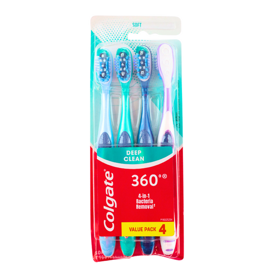 Colgate 360 Deep Clean Soft Toothbrush 4 Count