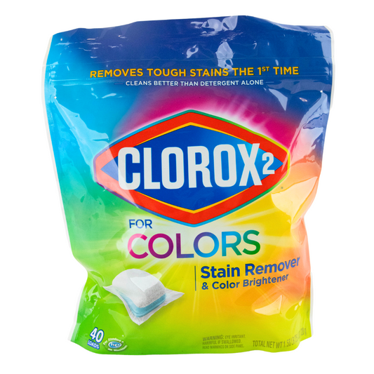 Clorox 2 For Colors Stain Remover and Color Brightener Pods, 40 Count