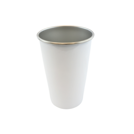 Sublimation White Stainless Steel Double Wall Pint Cup 16oz**Must purchase dome lid separately**