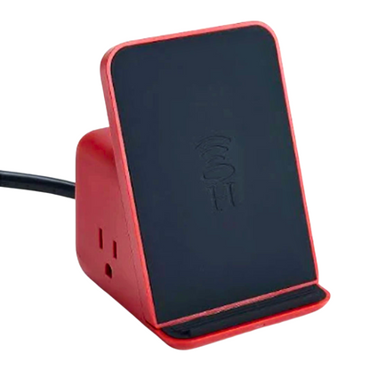 Halo Black, Red or Navy or White Wireless Charging Station with Dual AC Ports