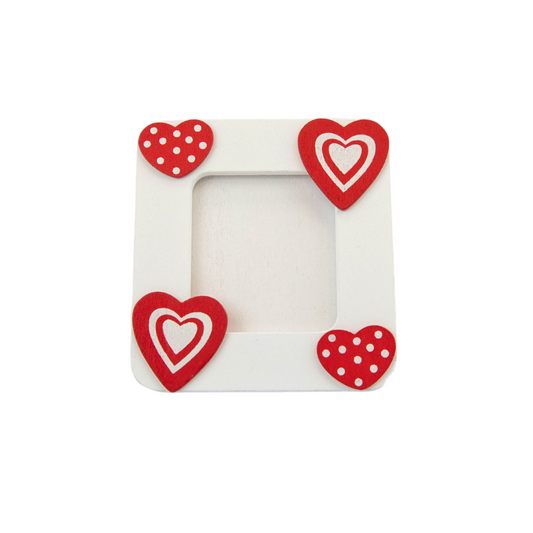 Valentine Picture Frame White and Red 2" x 2"