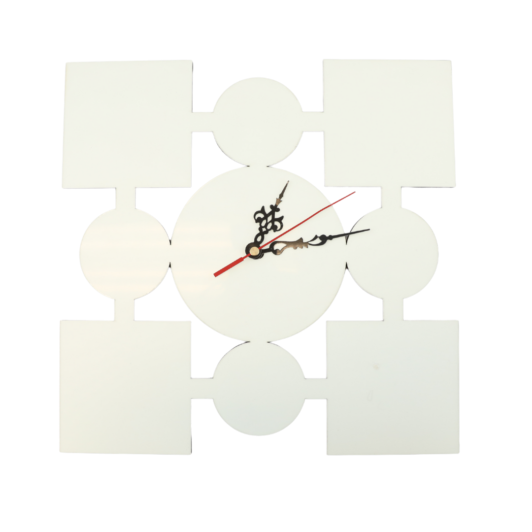 Sublimation Blank White Number Clock Square/Circle, 12" x 12"