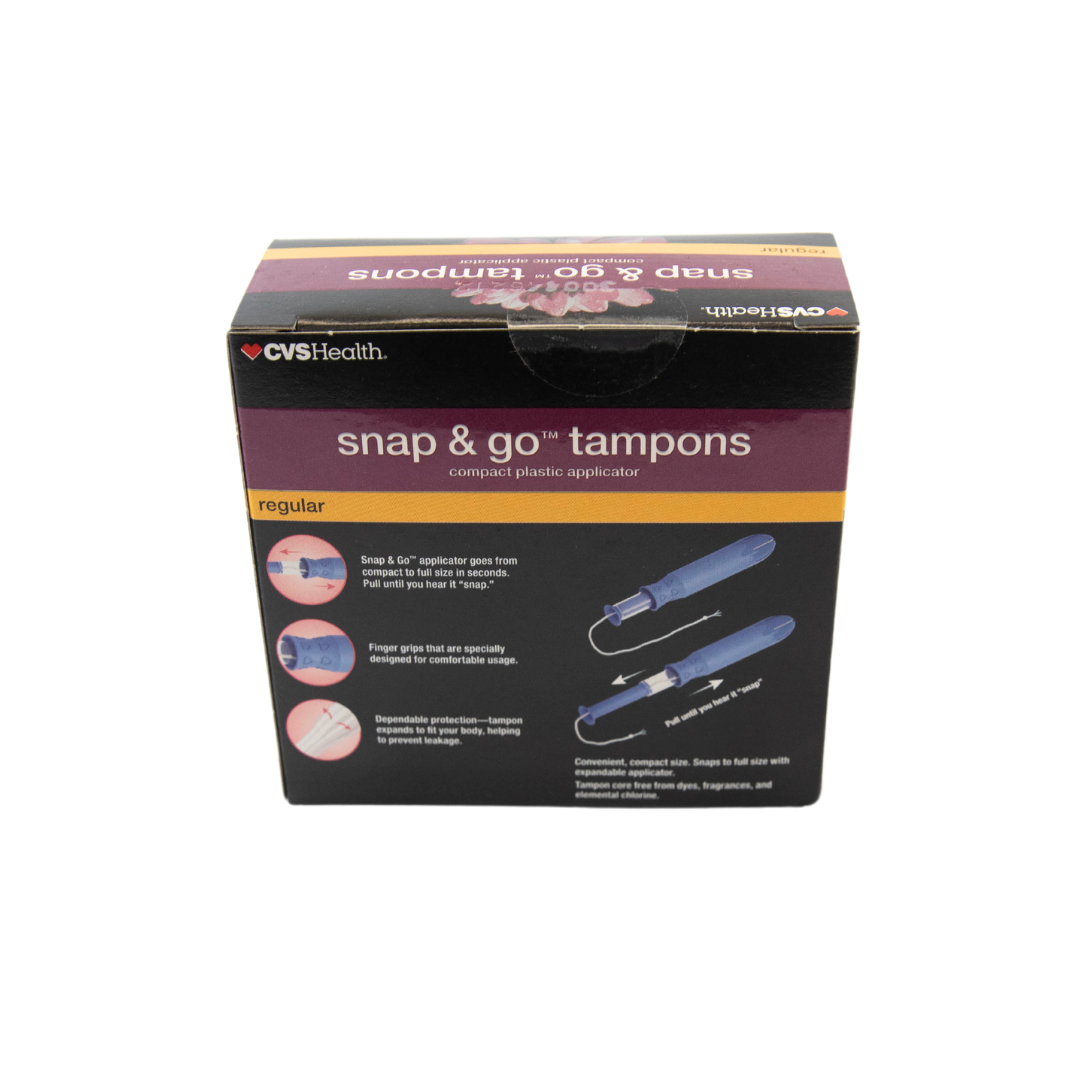 CVS Health Snap and Go Regular Unscented Tampons 18 Count