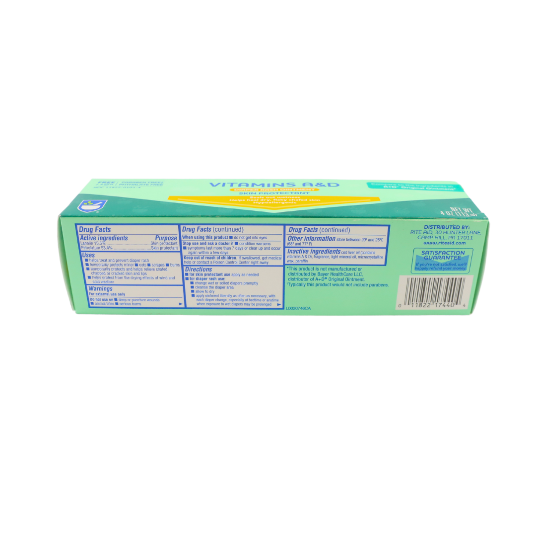 Rite Aid Vitamin A and D Diaper Rash Ointment 4oz