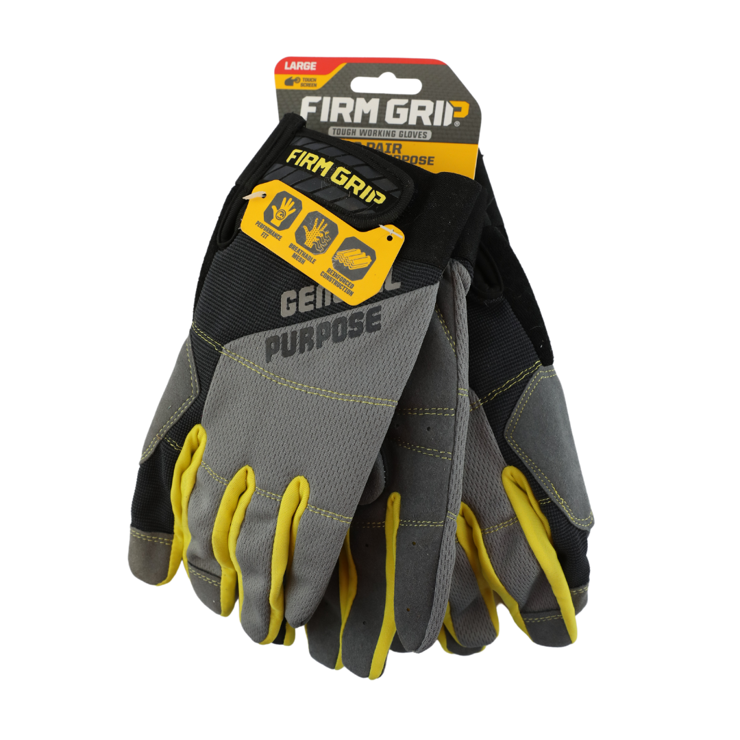 Firm Grip General Purpose Work Gloves, Large, 2 Count