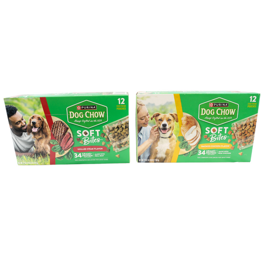 Purina Dog Chow Soft Bites Dog Food Assortment, 6oz, 12 Count-BEST BY IN DESCRIPTION