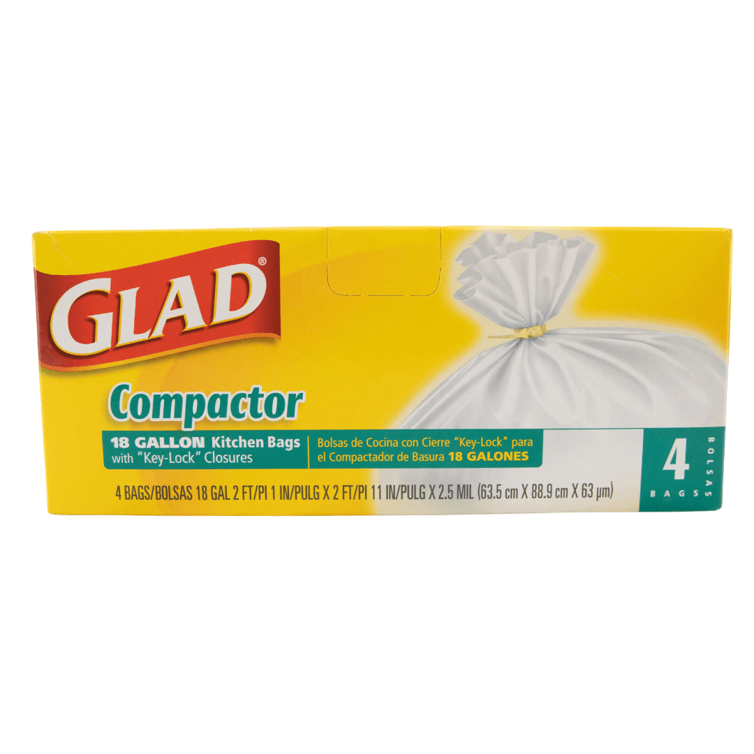 Glad Compactor 18 Gallon Kitchen Bags 4 Count