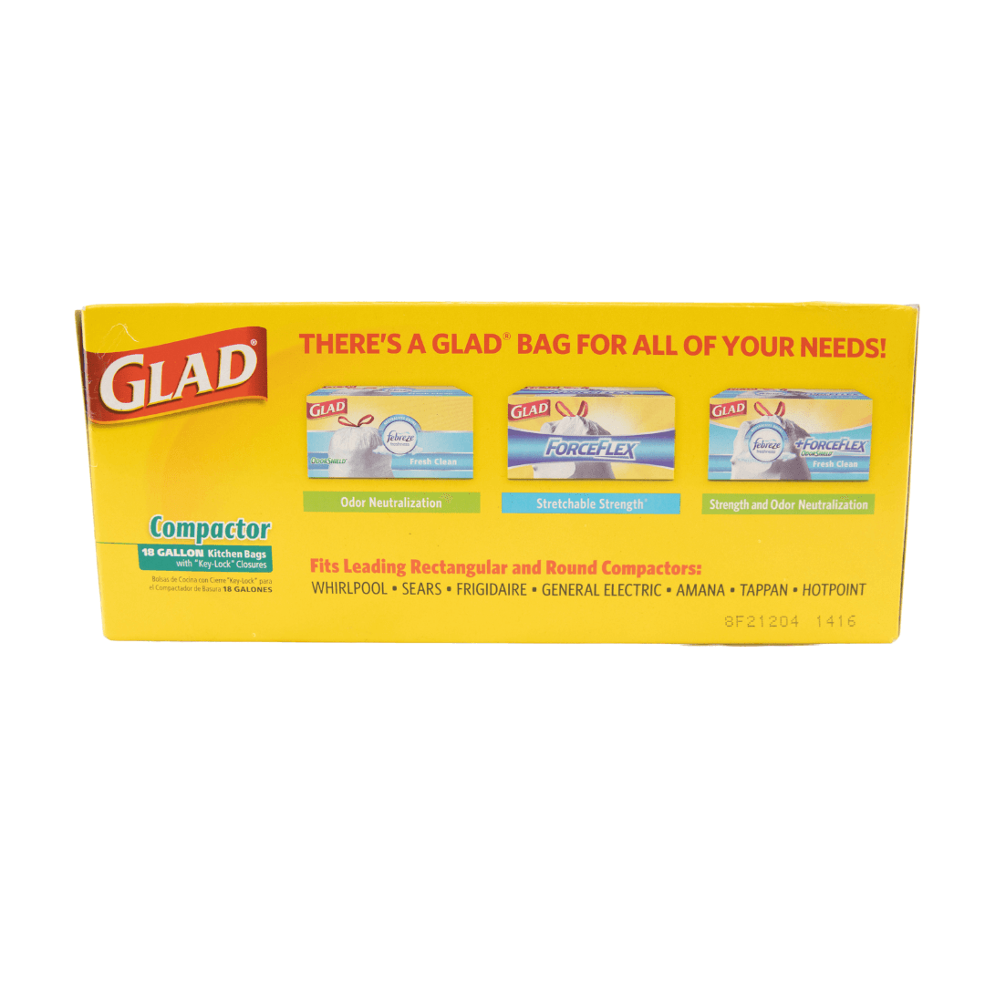 Glad Compactor 18 Gallon Kitchen Bags 4 Count