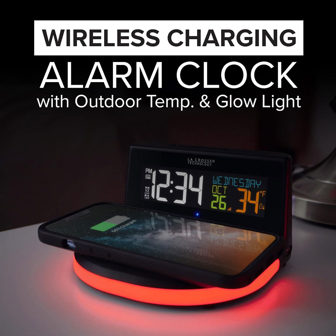 LA CROSSE Wireless Charging Alarm Clock