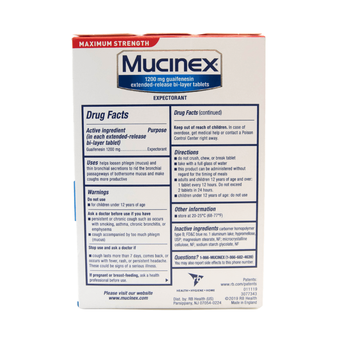 Mucinex Expectorant 12 Hour Tablets 42 Count-BEST BY 07/30/26