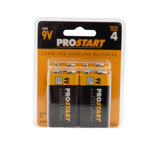 Pro Start 9 Volt Alkaline Batteries 4 Count