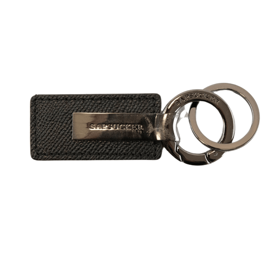 Sapsucker Leather Black Keychain 3" x 1"