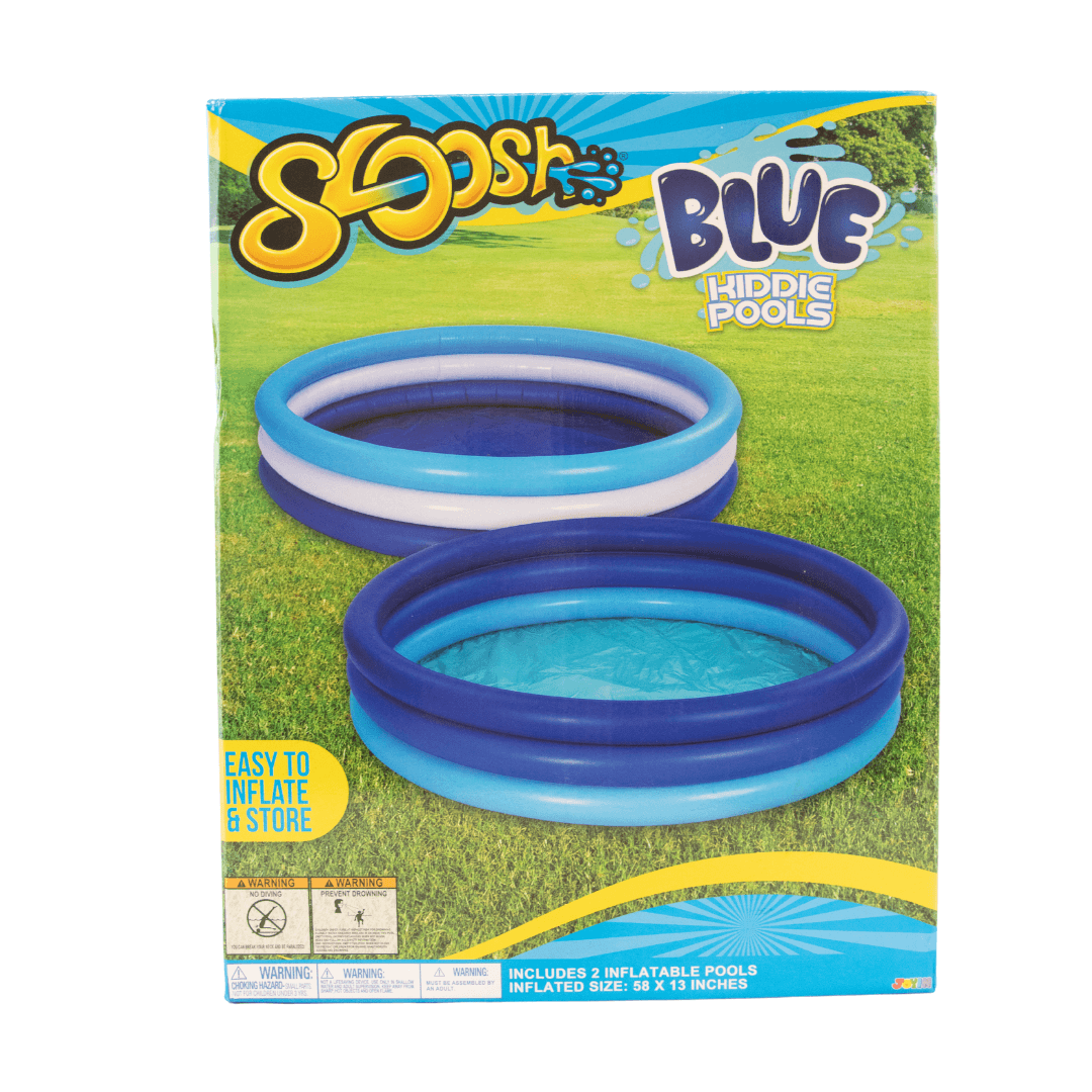 Sloosh Blue Kiddie Pools 58 x 13 inch Inflated, 2 Count