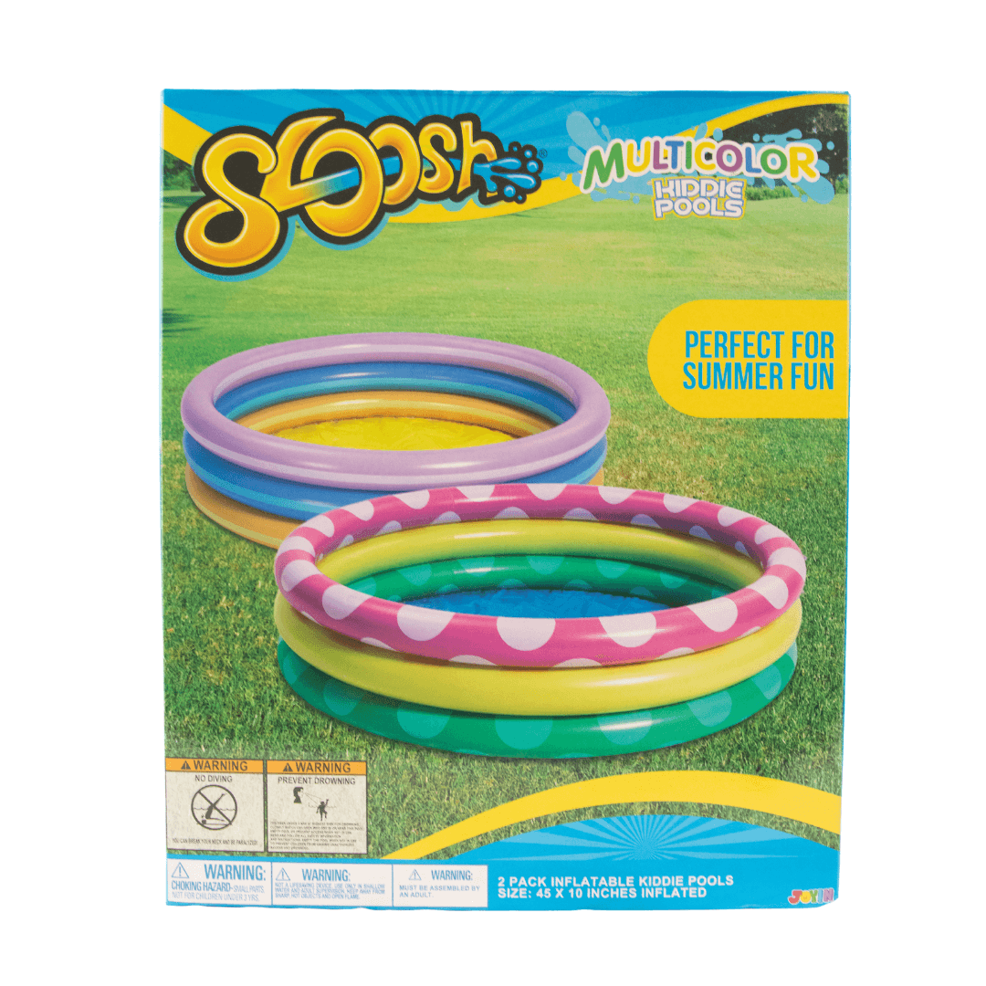Sloosh Multicolor Kiddie Pools 45 x 10 inch Inflated, 2 Count
